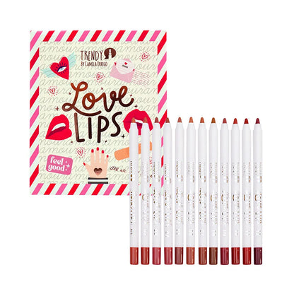 KIT X 12 DELINEADORES DE LABIOS LOVE LIPS TRENDY REF LL15
