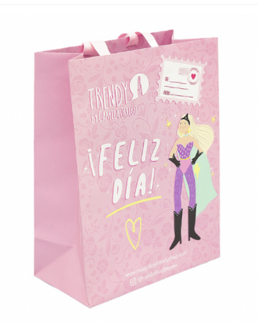 BOLSA PAPEL MEDIANA ROSADA REF BRM1747