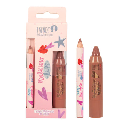 KIT DE LABIOS DELICIOUS LIPS CRAYOLA Y DELINEADOR REF KDL1765