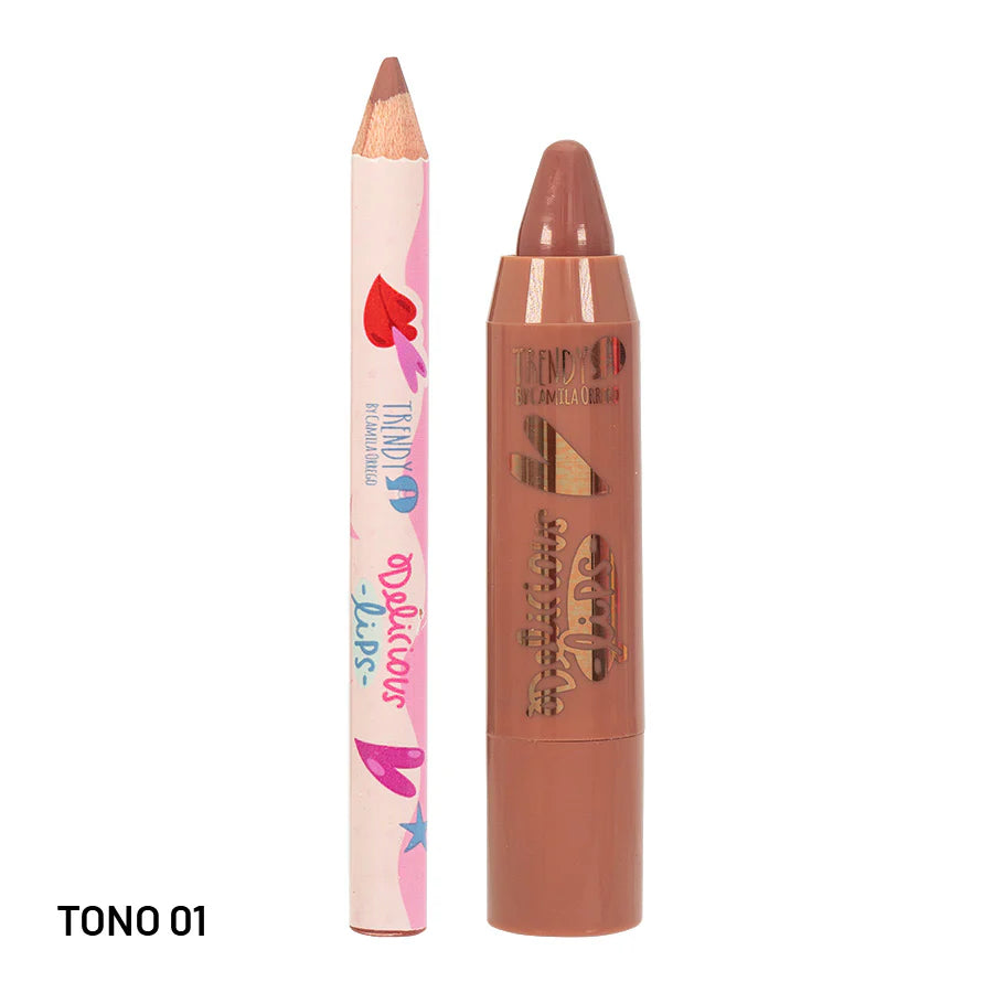 KIT DE LABIOS DELICIOUS LIPS CRAYOLA Y DELINEADOR REF KDL1765