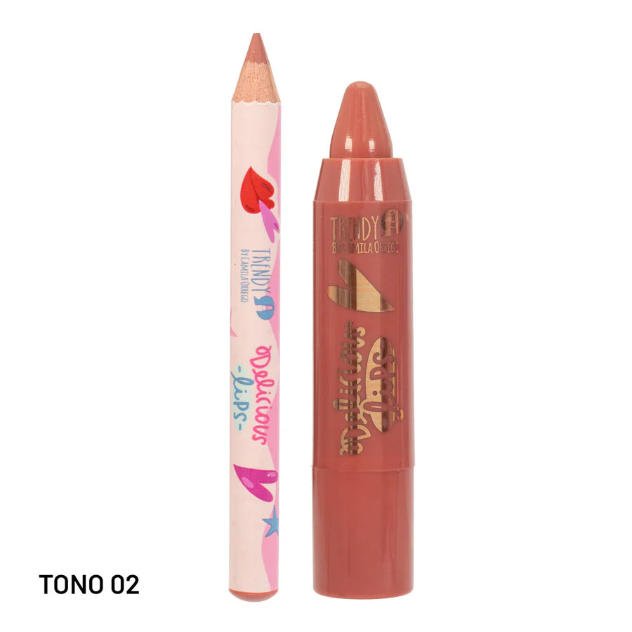 KIT DE LABIOS DELICIOUS LIPS CRAYOLA Y DELINEADOR REF KDL1765