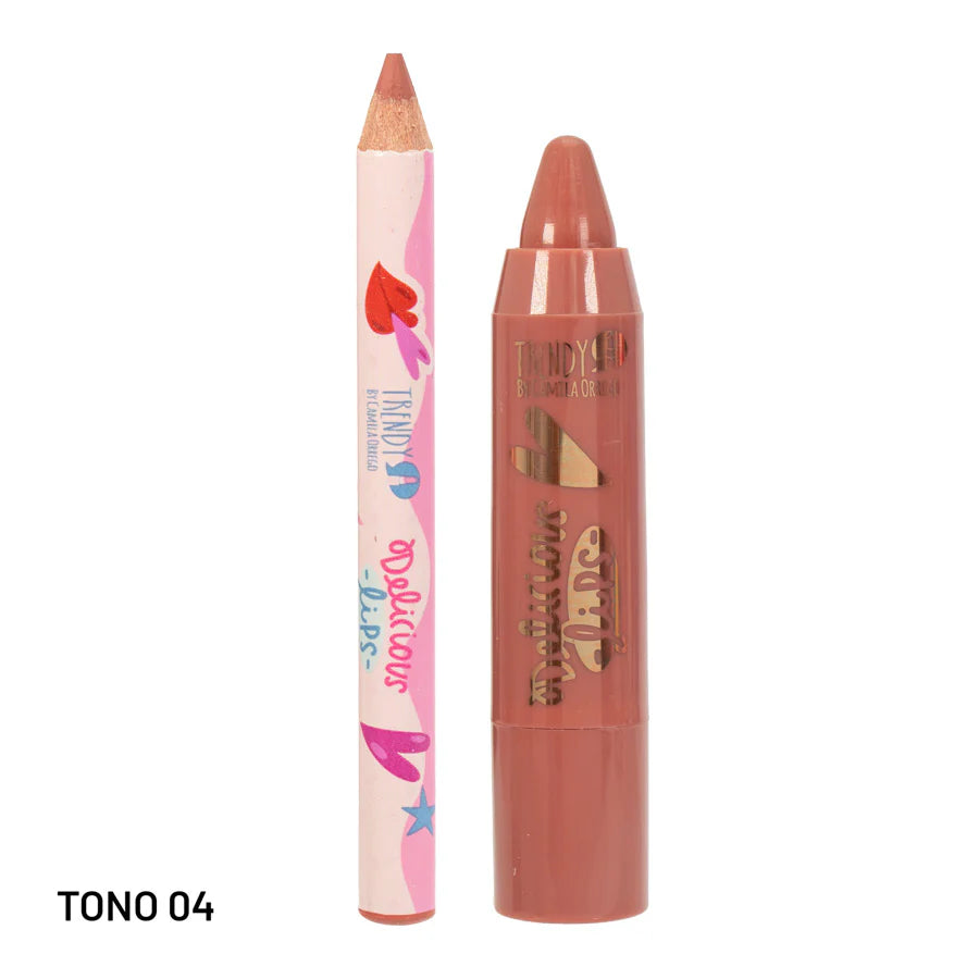 KIT DE LABIOS DELICIOUS LIPS CRAYOLA Y DELINEADOR REF KDL1765