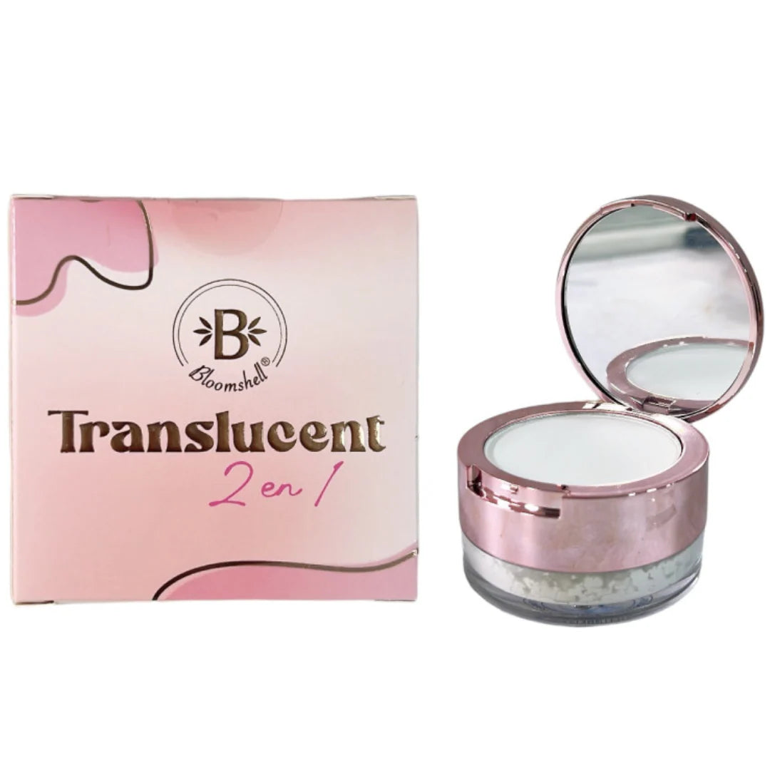 POLVO SUELTO TRANSLUCENT 2 EN 1 GRANDE WHITE 01 BLOOMSHELL REF BL-PG2511